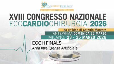 Evento/debutto dell’Area Intelligenza Artificiale di Ecocardiochirurgia® — Locandina di Evento/debutto dell’Area Intelligenza Artificiale di Ecocardiochirurgia® al XVIII Congresso Nazionale a Milano